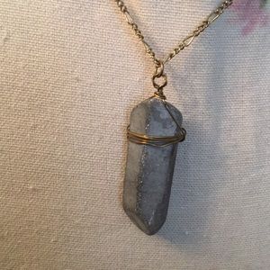 3 for $15 Long grey stone necklace